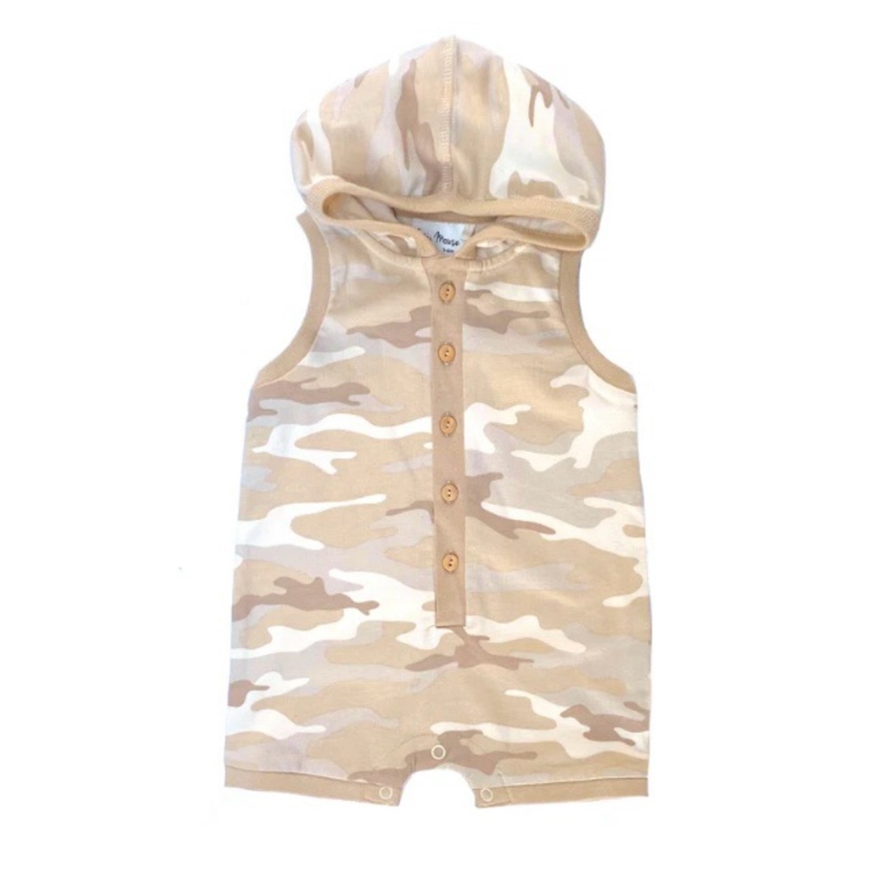 9-12M City Mouse Camo Hooded Romper